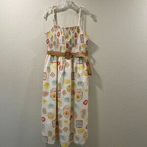 CYNTHIA ROWLEY (NWT) "Amalfi Olive Oil" Spaghetti Strap Maxi Sundress, Yellow- L